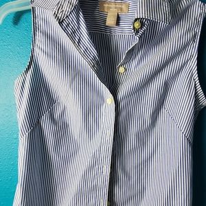 BANNA REPUBLIC SMALL BLUE & WHITE STRIPED BLOUSE